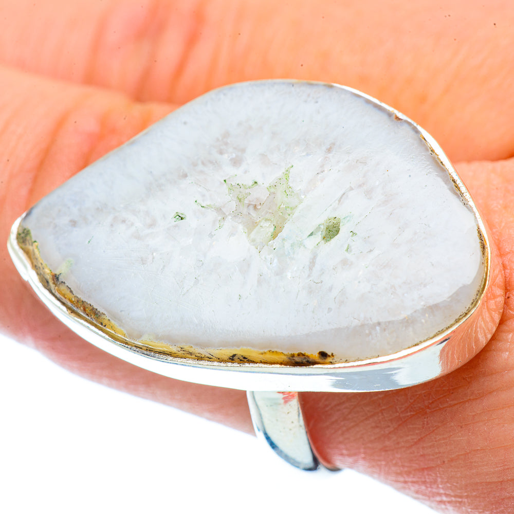 White Geode Slice Rings handcrafted by Ana Silver Co - RING34859