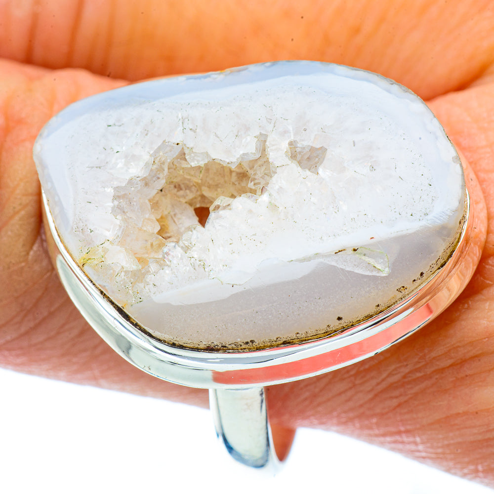 White Geode Slice Rings handcrafted by Ana Silver Co - RING34895