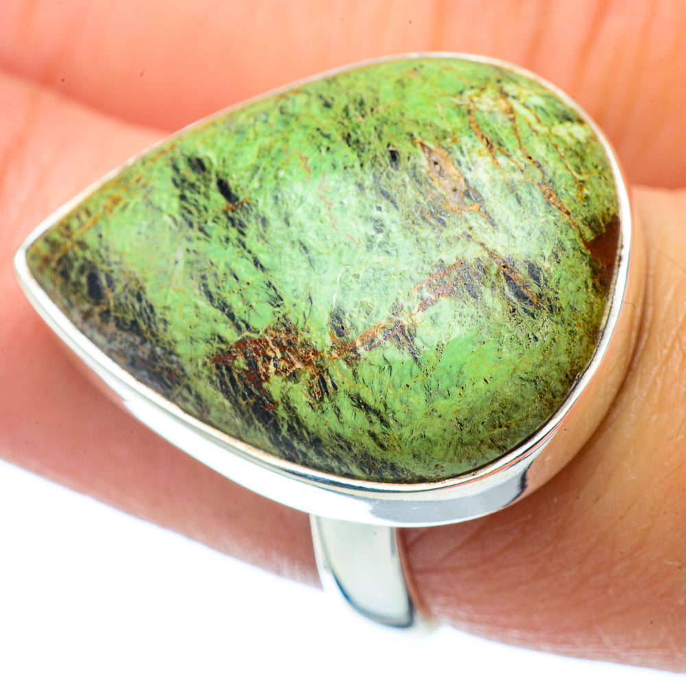 Lemon Chrysoprase Rings handcrafted by Ana Silver Co - RING34907