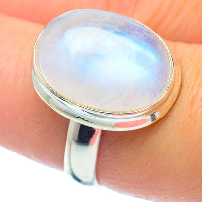 Rainbow Moonstone Rings handcrafted by Ana Silver Co - RING35051