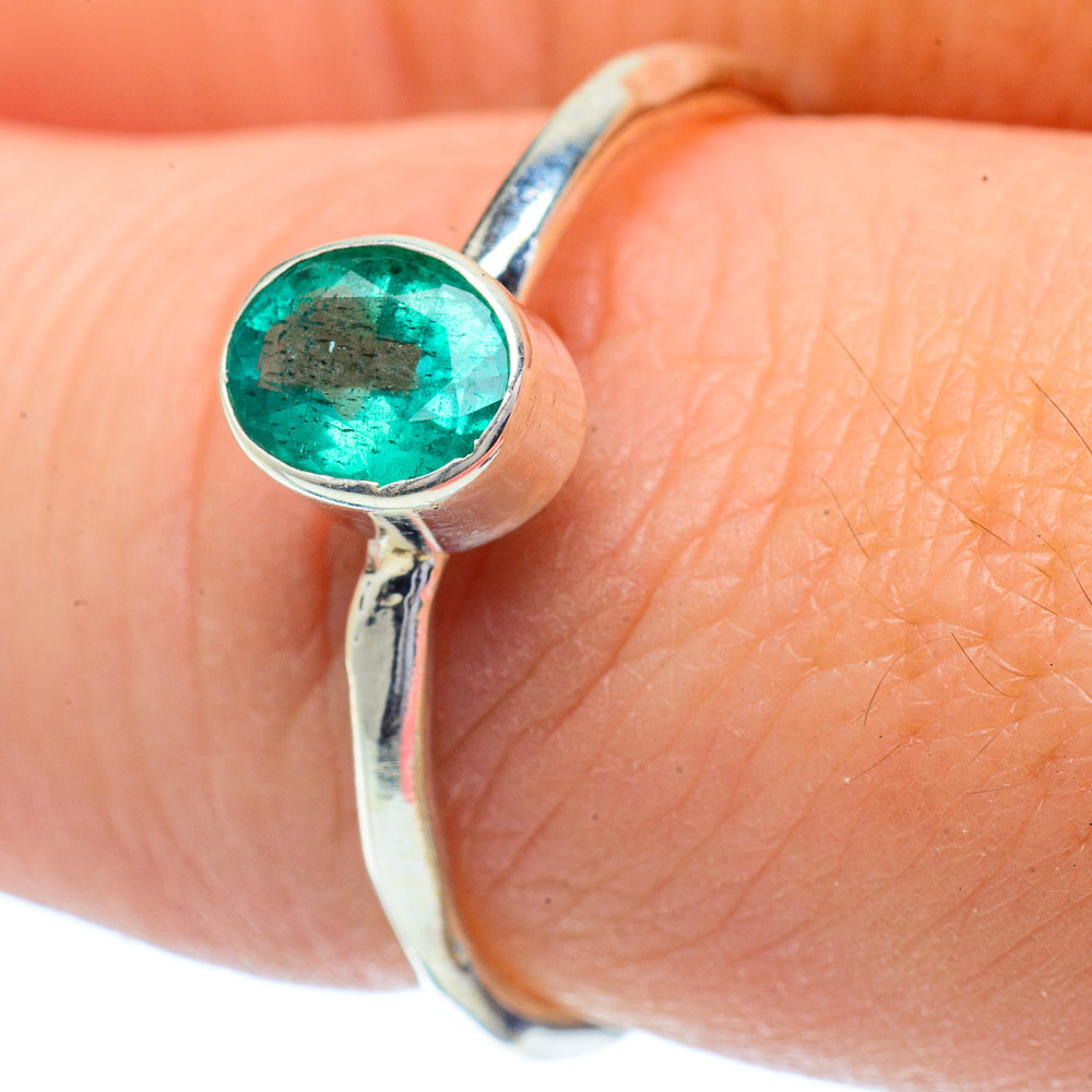 Zambian Emerald Rings handcrafted by Ana Silver Co - RING35071