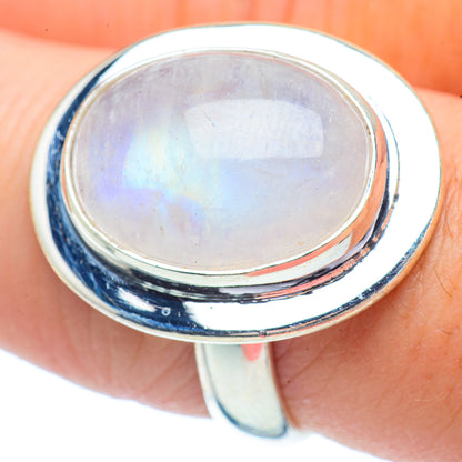 Rainbow Moonstone Rings handcrafted by Ana Silver Co - RING35087