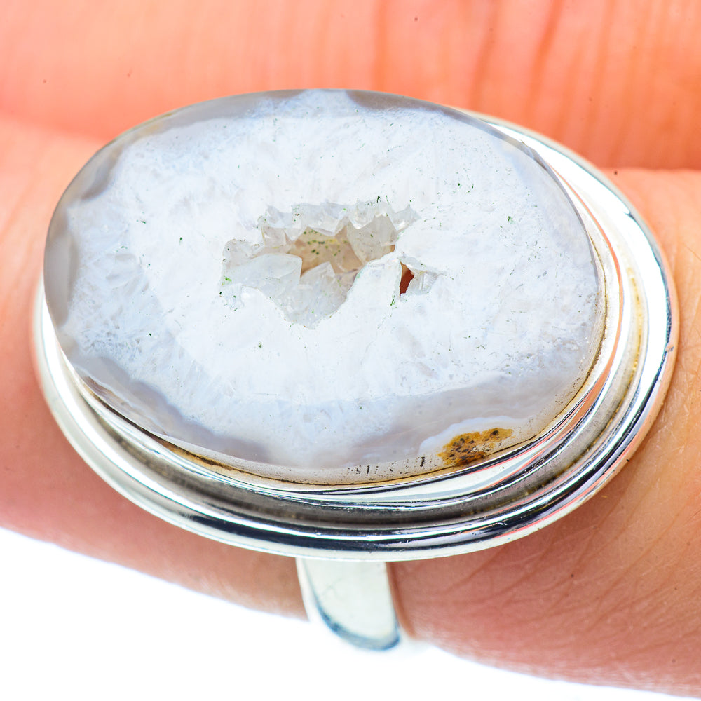 White Geode Slice Rings handcrafted by Ana Silver Co - RING35227