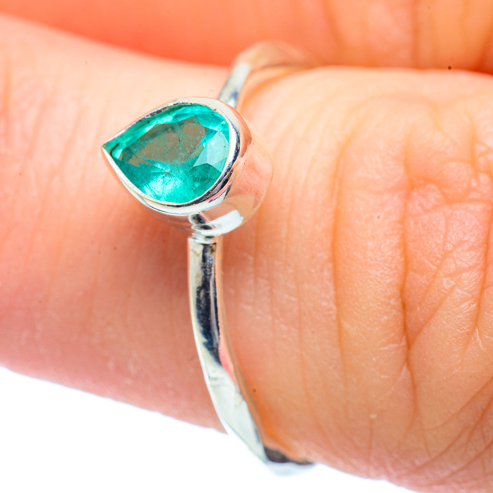 Zambian Emerald Rings handcrafted by Ana Silver Co - RING35313