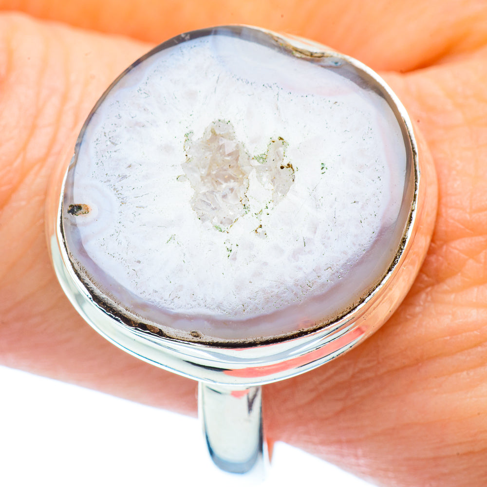 White Geode Slice Rings handcrafted by Ana Silver Co - RING35387