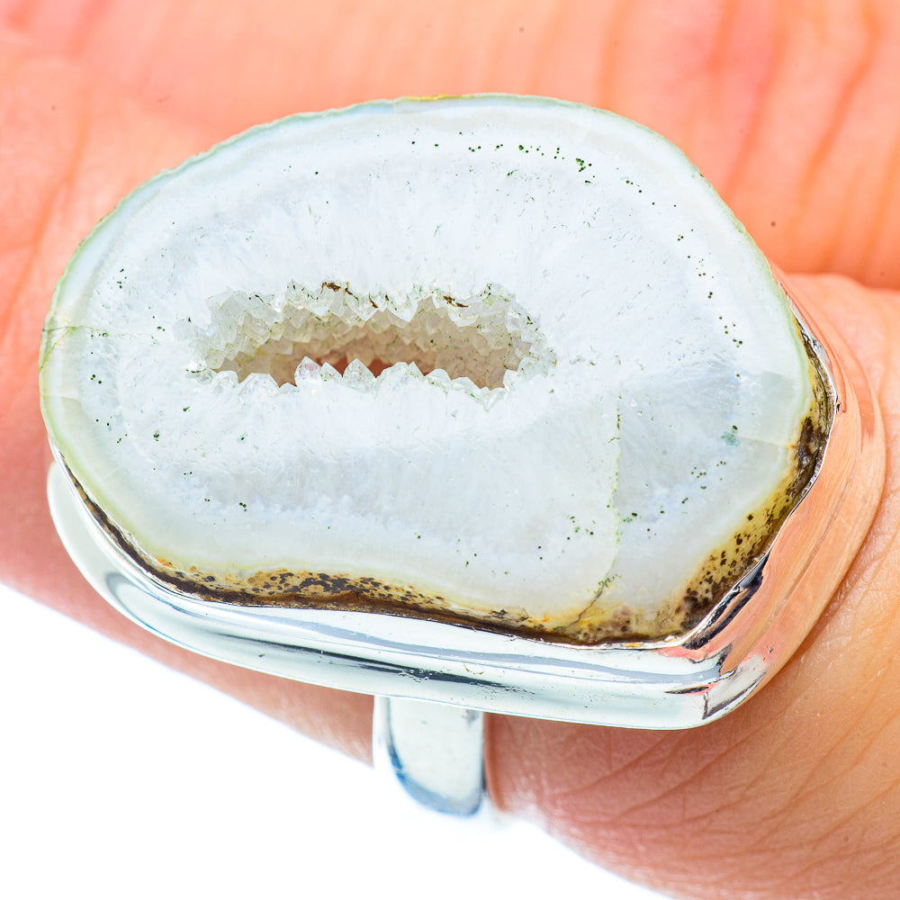 White Geode Slice Rings handcrafted by Ana Silver Co - RING35431