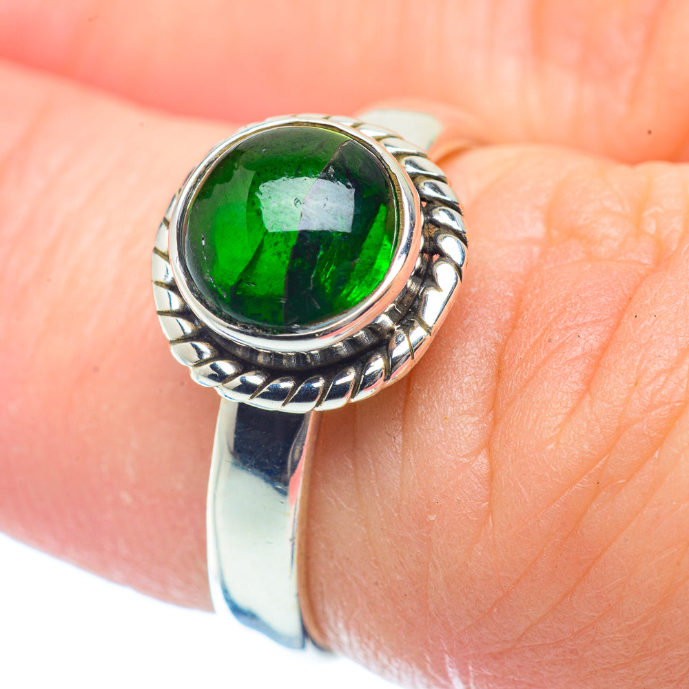 Chrome Diopside Rings handcrafted by Ana Silver Co - RING35450