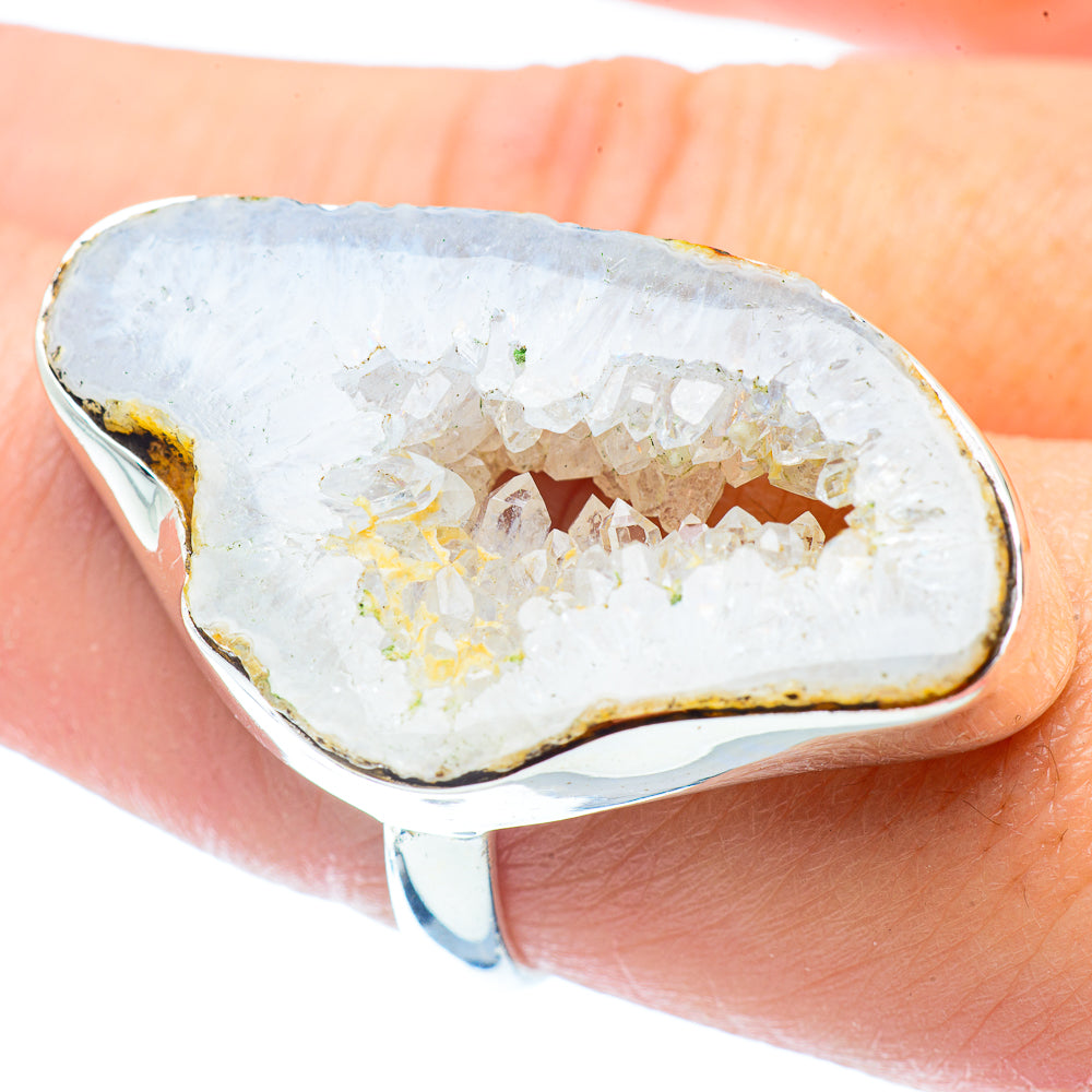 White Geode Slice Rings handcrafted by Ana Silver Co - RING35631