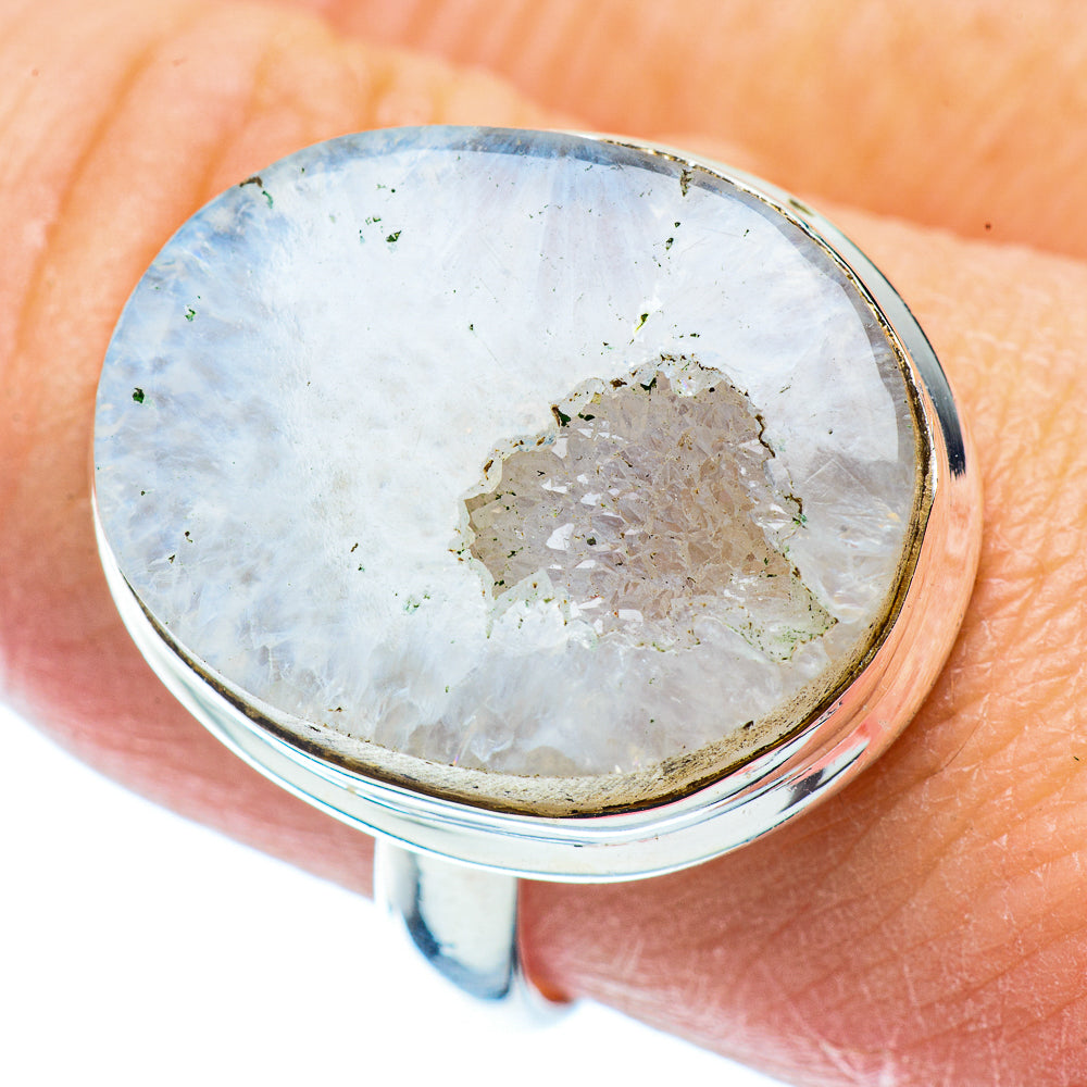 White Geode Slice Rings handcrafted by Ana Silver Co - RING35792