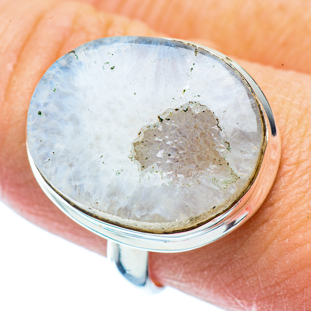 White Geode Slice Rings handcrafted by Ana Silver Co - RING35792