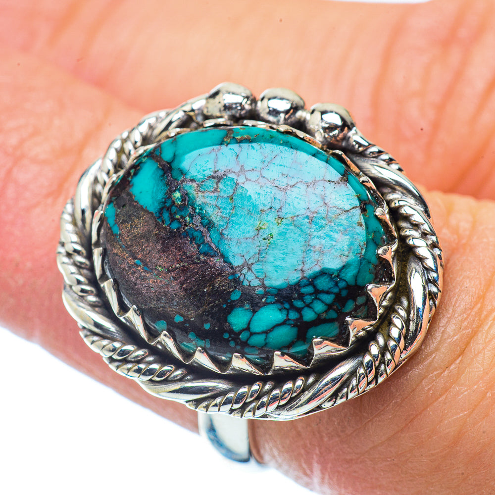 Tibetan Turquoise Rings handcrafted by Ana Silver Co - RING35980