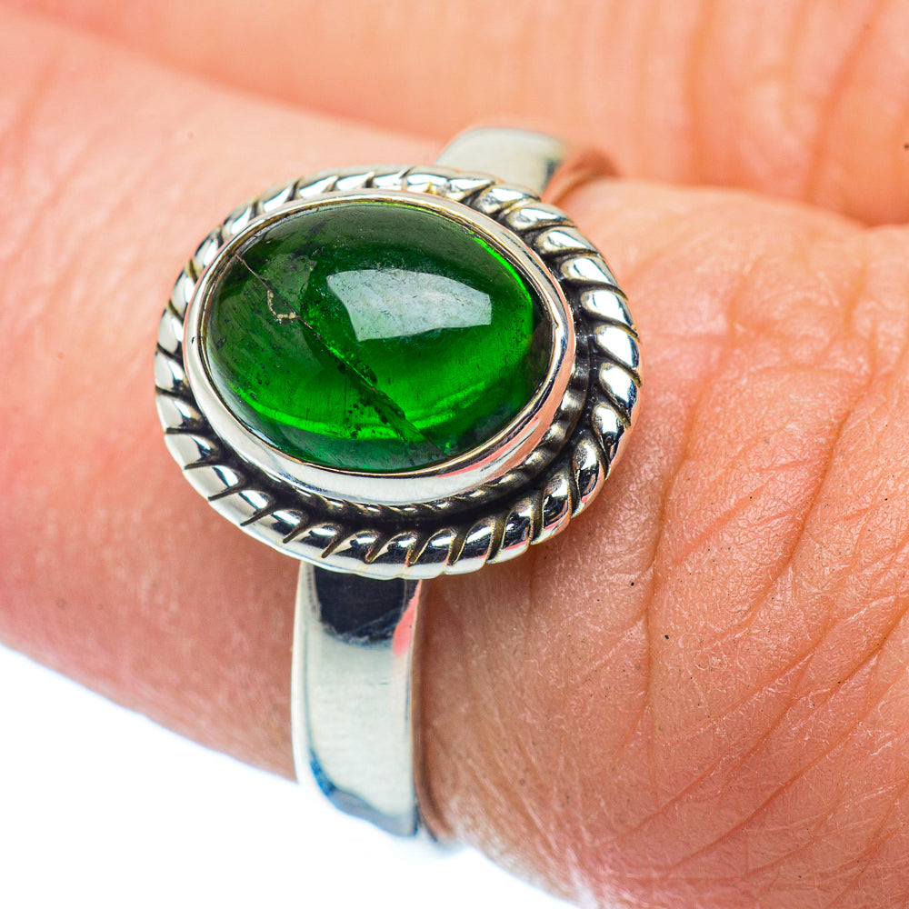 Chrome Diopside Rings handcrafted by Ana Silver Co - RING35983