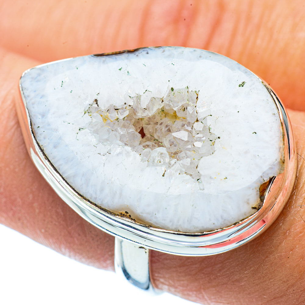 White Geode Slice Rings handcrafted by Ana Silver Co - RING36079