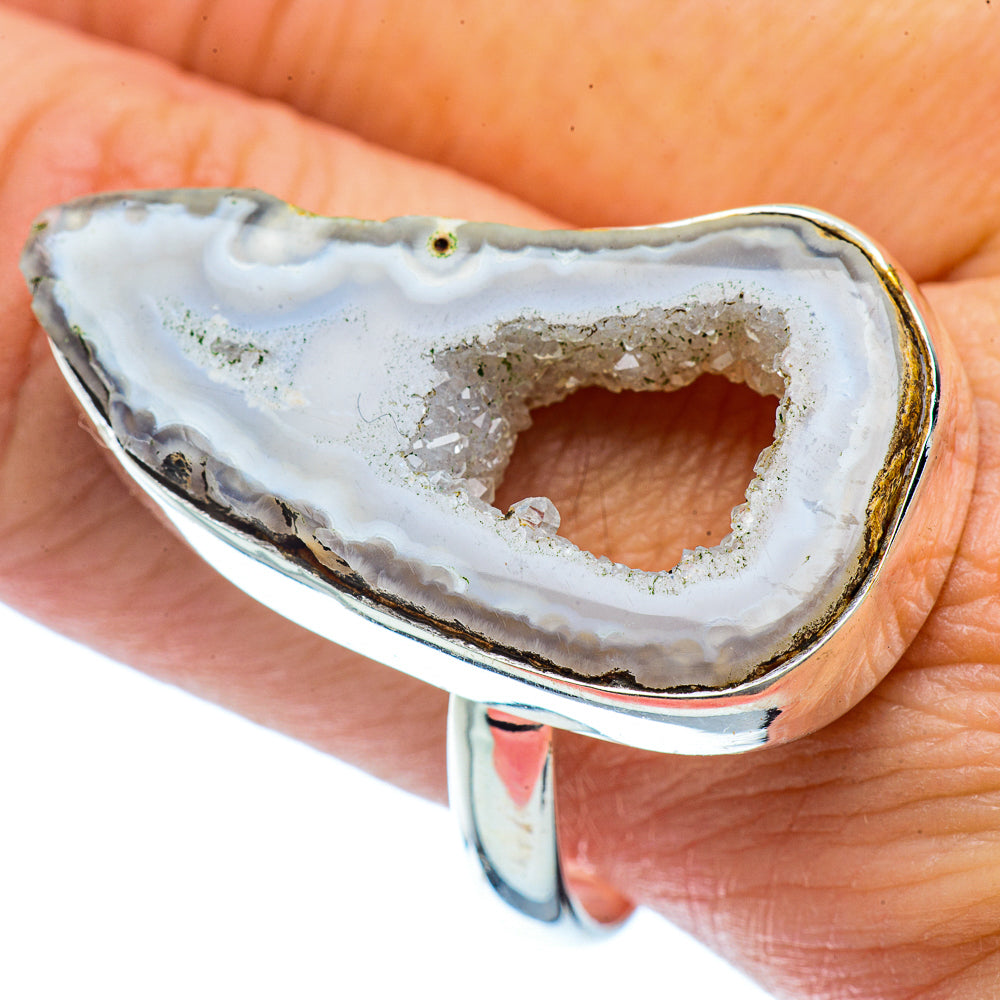 White Geode Slice Rings handcrafted by Ana Silver Co - RING36491