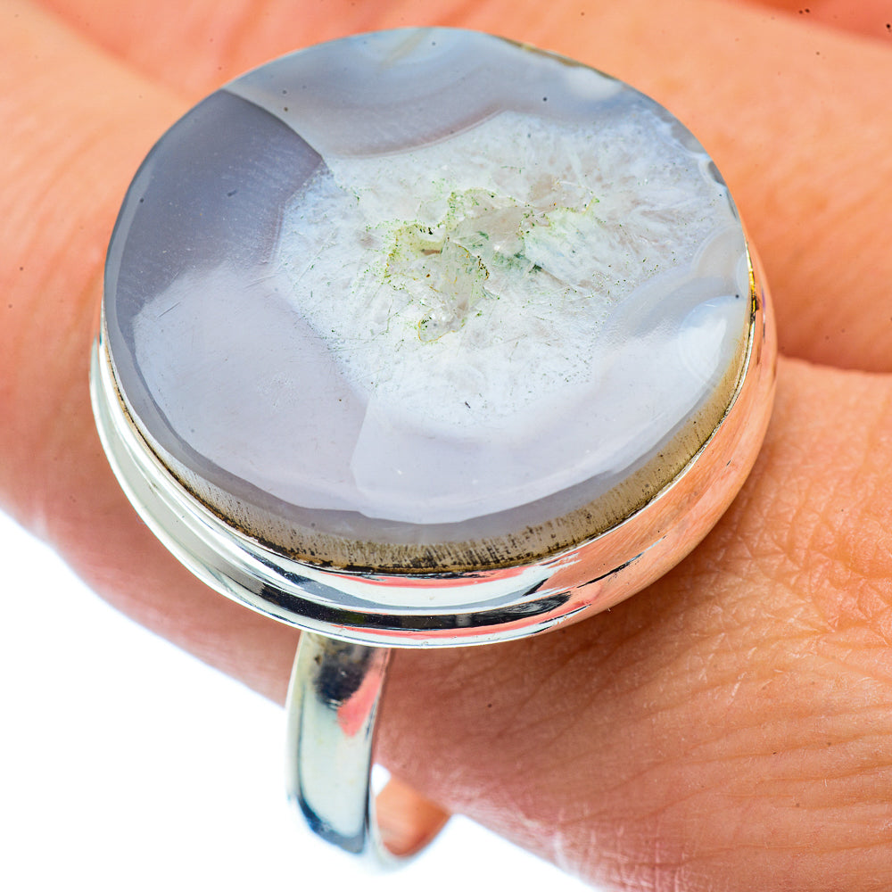 White Geode Slice Rings handcrafted by Ana Silver Co - RING36494