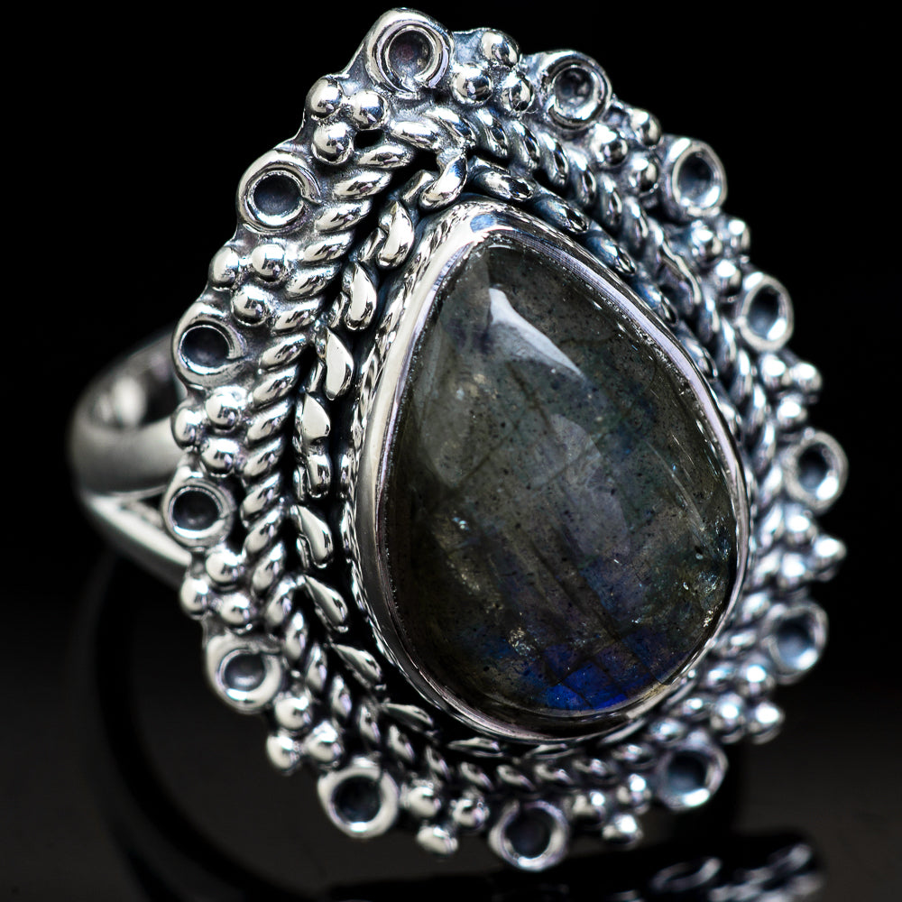 Labradorite Rings handcrafted by Ana Silver Co - RING3717