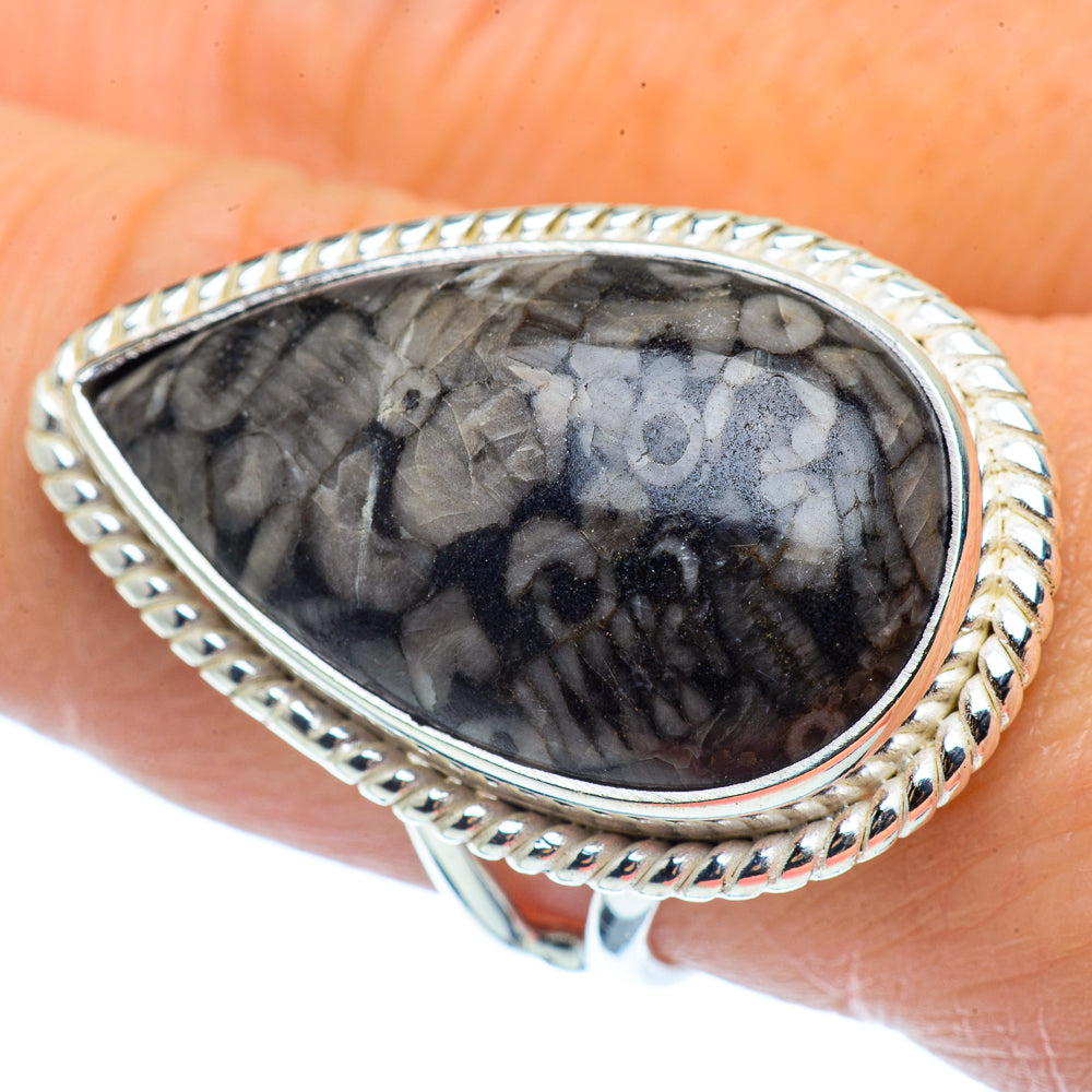 Crinoid Fossil Rings handcrafted by Ana Silver Co - RING37272