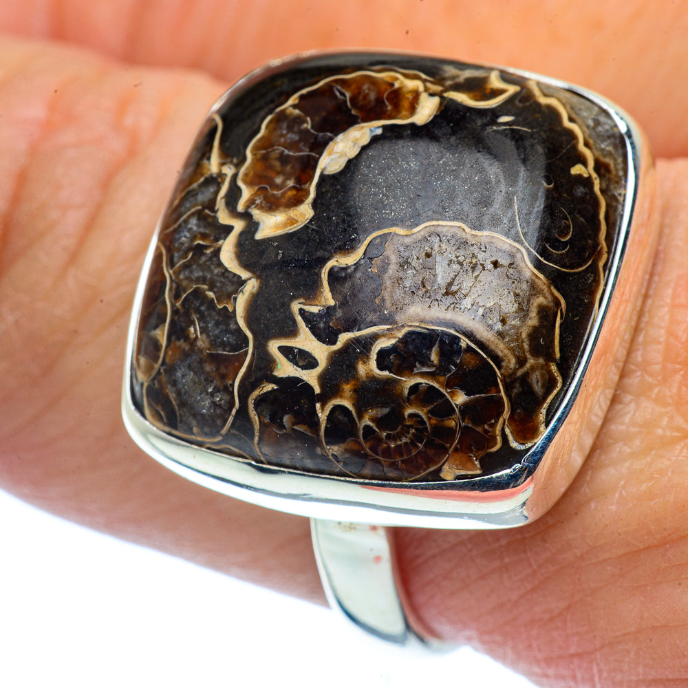 Marston Marble Fossil Rings handcrafted by Ana Silver Co - RING37546