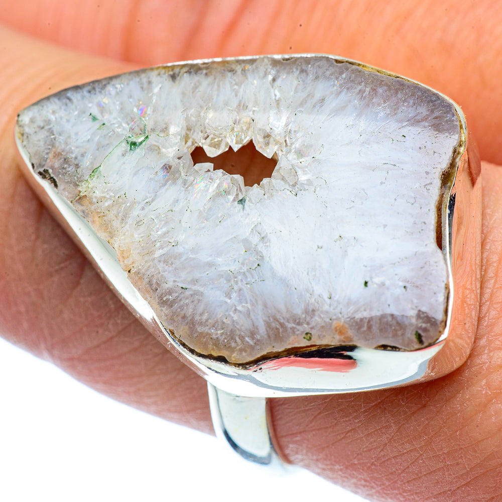 White Geode Slice Rings handcrafted by Ana Silver Co - RING37580