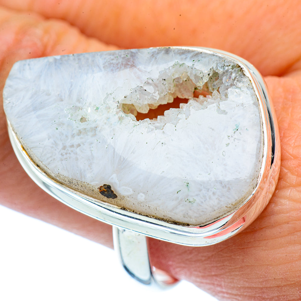 White Geode Slice Rings handcrafted by Ana Silver Co - RING37648