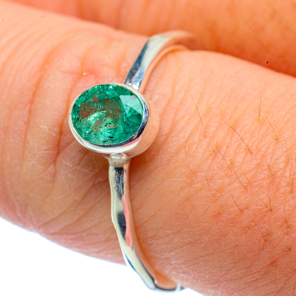 Zambian Emerald Rings handcrafted by Ana Silver Co - RING37801