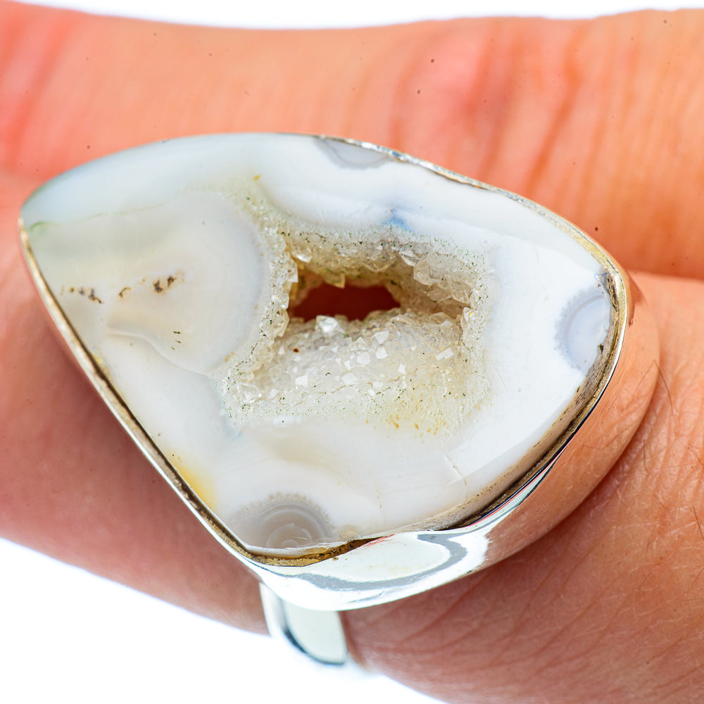 White Geode Slice Rings handcrafted by Ana Silver Co - RING38074