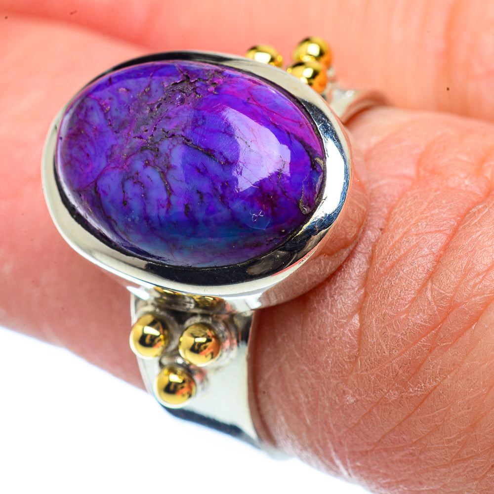 Purple Composite Turquoise Rings handcrafted by Ana Silver Co - RING38436