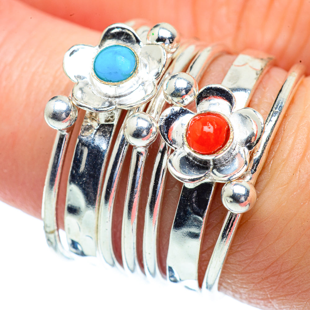 Red Coral Rings handcrafted by Ana Silver Co - RING38579