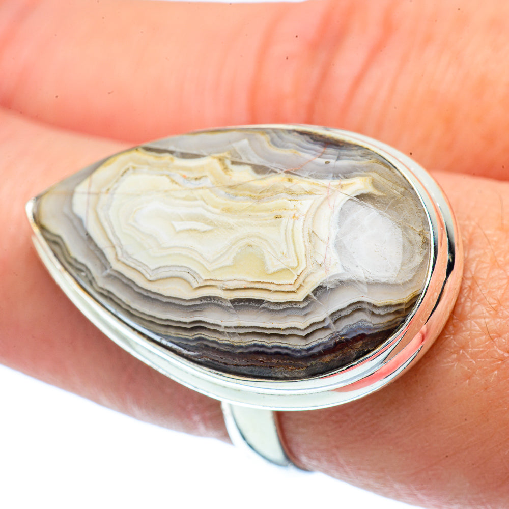 Laguna Lace Agate Rings handcrafted by Ana Silver Co - RING38905