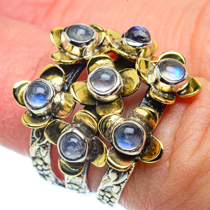 Rainbow Moonstone Rings handcrafted by Ana Silver Co - RING39008