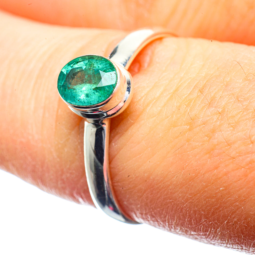 Zambian Emerald Rings handcrafted by Ana Silver Co - RING39604