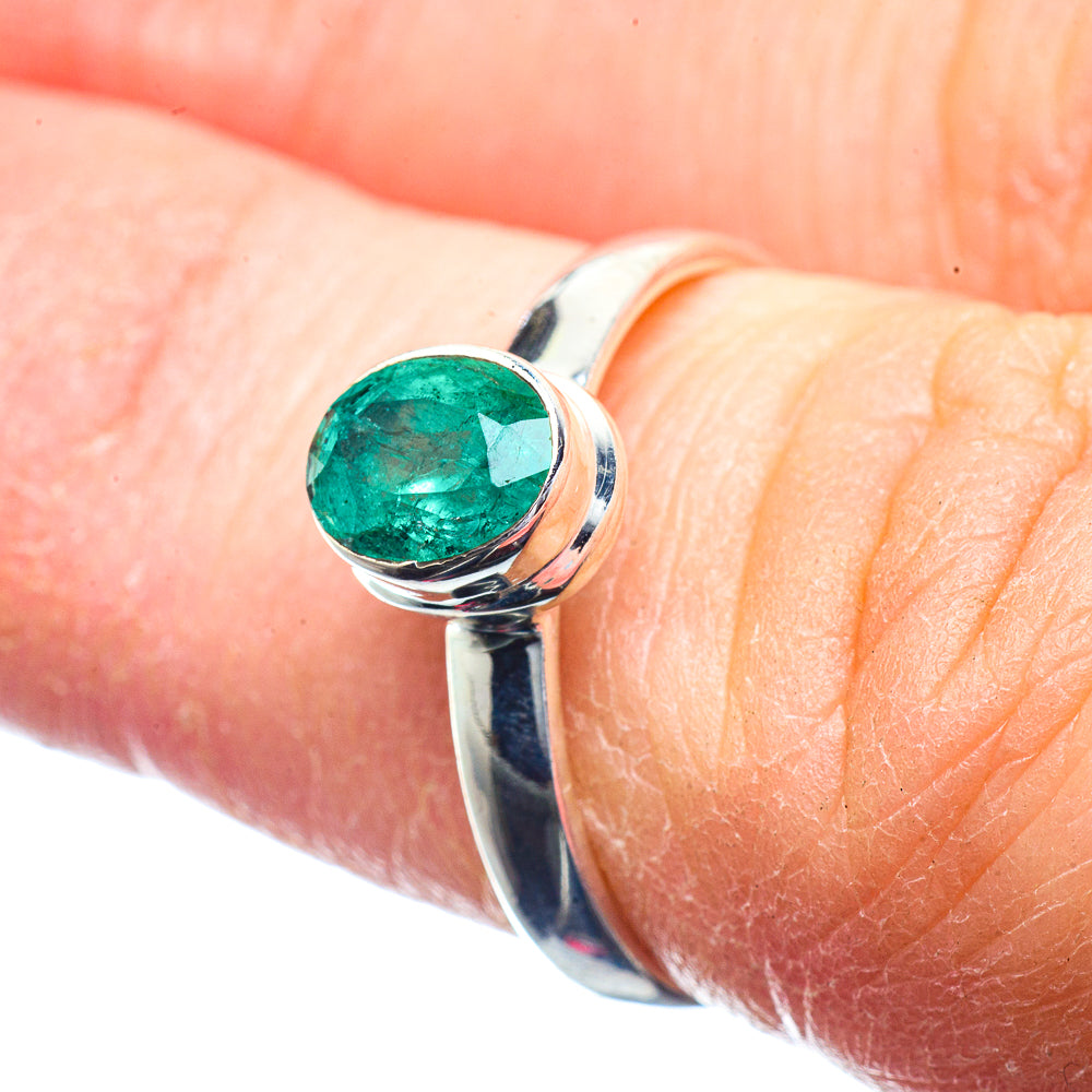 Zambian Emerald Rings handcrafted by Ana Silver Co - RING39647