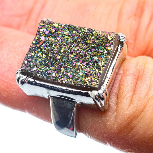 Titanium Druzy Rings handcrafted by Ana Silver Co - RING39660