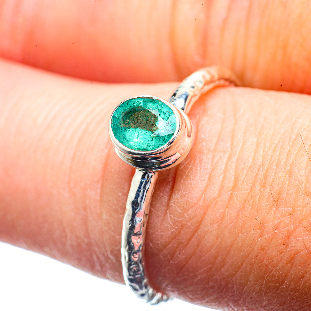 Zambian Emerald Rings handcrafted by Ana Silver Co - RING39739