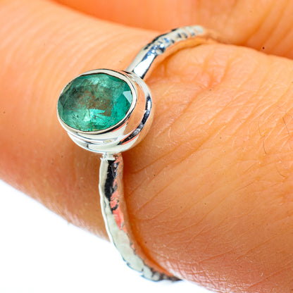 Zambian Emerald Rings handcrafted by Ana Silver Co - RING40100