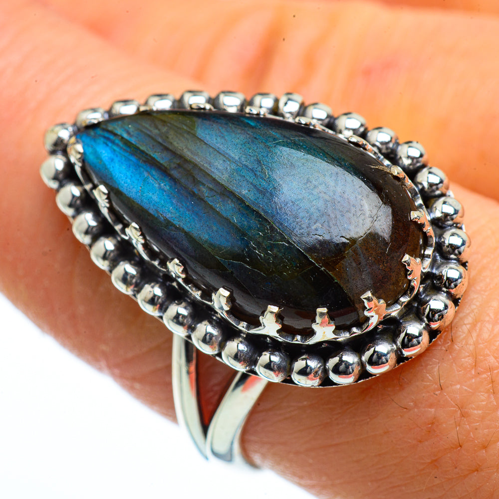 Labradorite Rings handcrafted by Ana Silver Co - RING40122