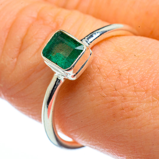 Zambian Emerald Rings handcrafted by Ana Silver Co - RING40127