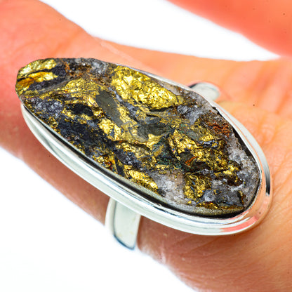 Spectro Pyrite Druzy Rings handcrafted by Ana Silver Co - RING40184