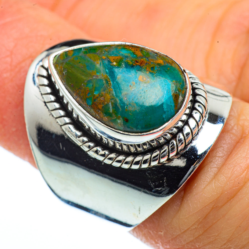 Chrysocolla Rings handcrafted by Ana Silver Co - RING40276