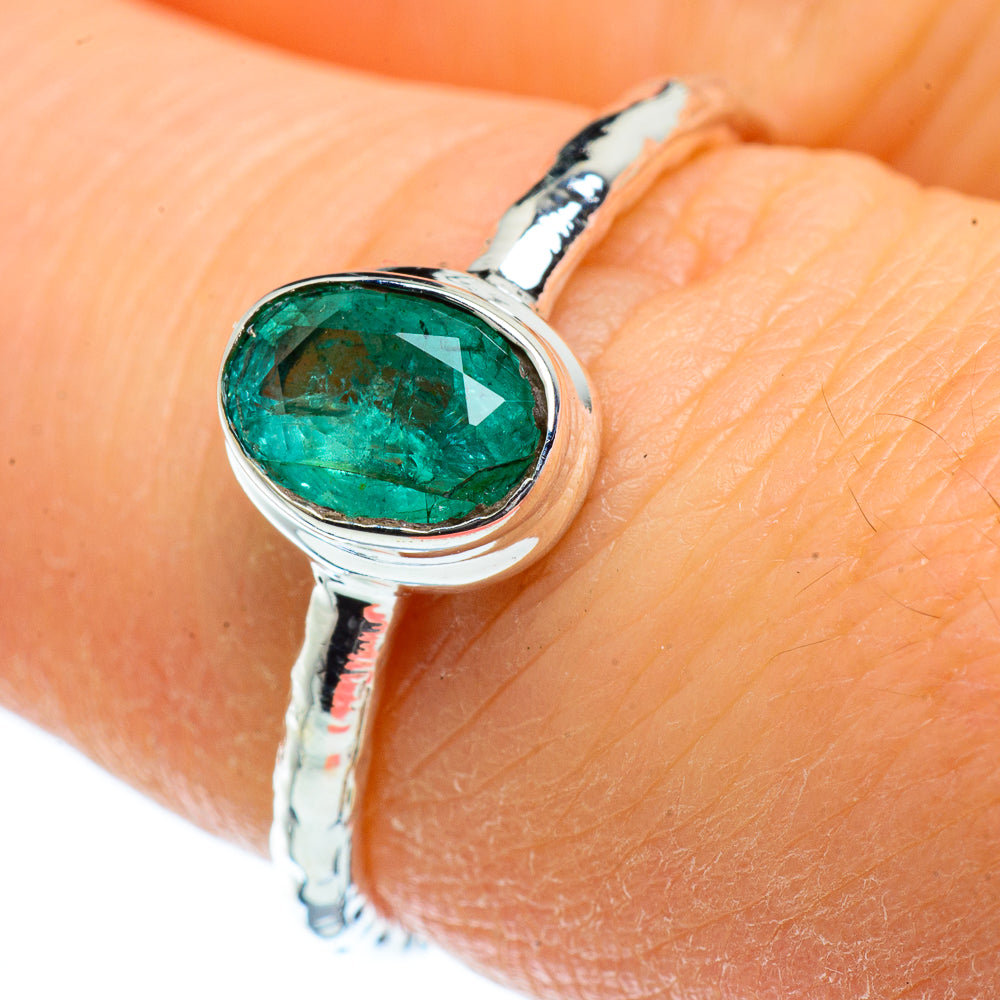 Zambian Emerald Rings handcrafted by Ana Silver Co - RING40281