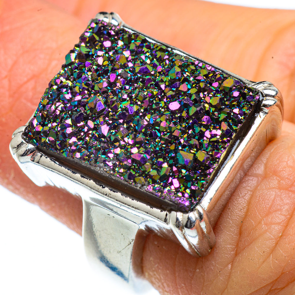 Titanium Druzy Rings handcrafted by Ana Silver Co - RING40406