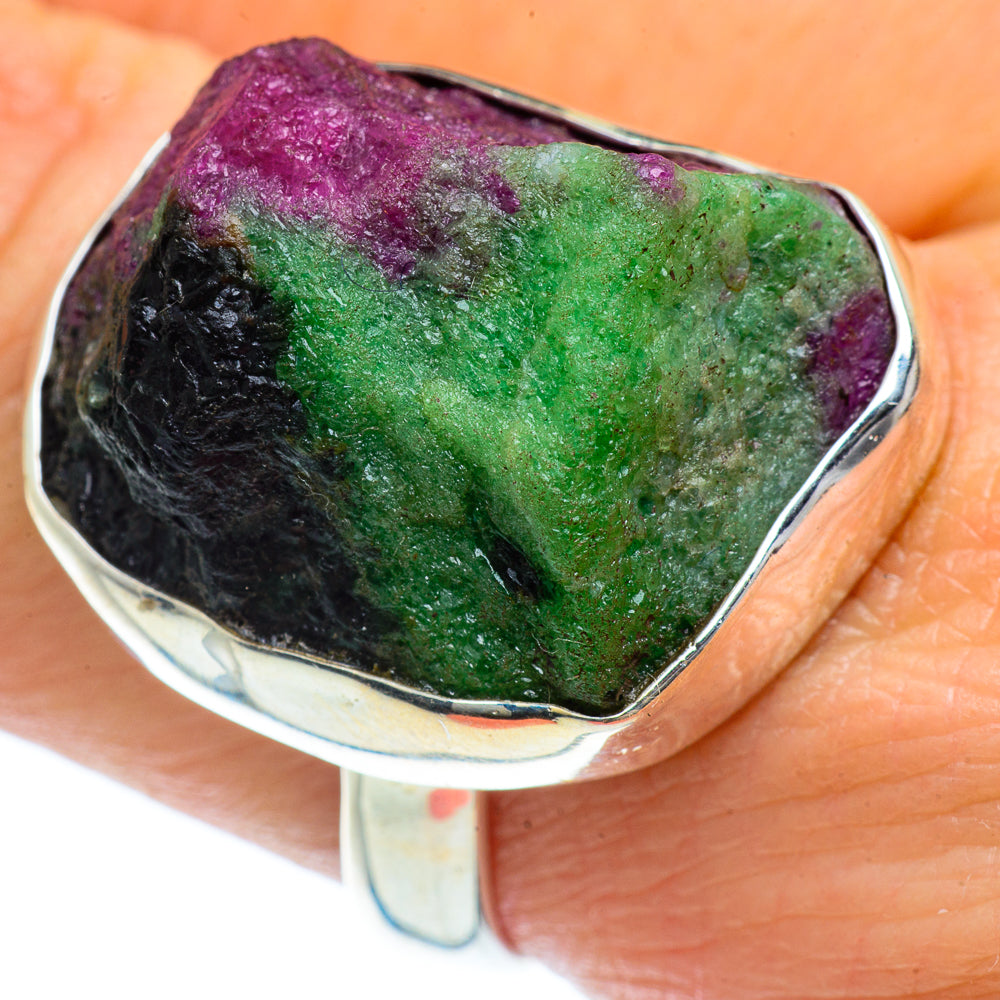 Ruby Zoisite Rings handcrafted by Ana Silver Co - RING40502
