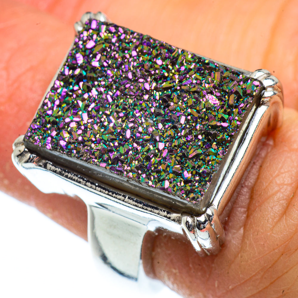 Titanium Druzy Rings handcrafted by Ana Silver Co - RING40529