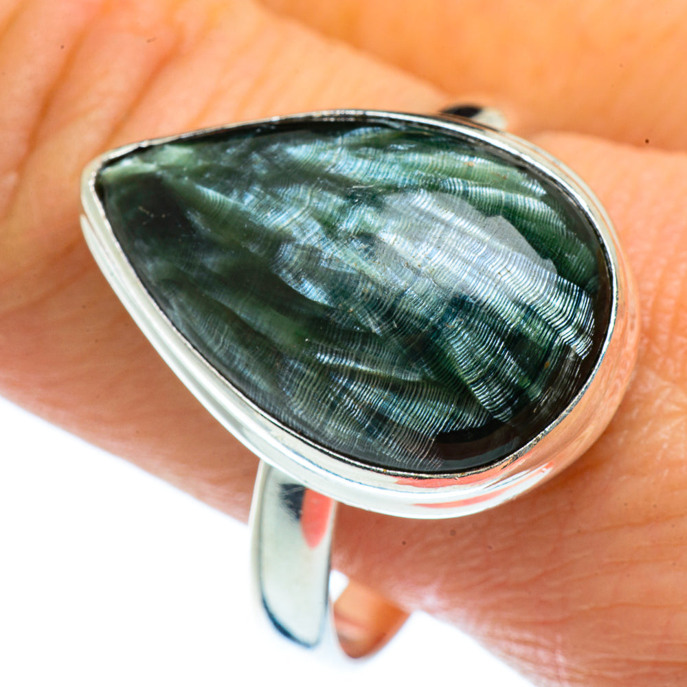 Seraphinite Rings handcrafted by Ana Silver Co - RING40589