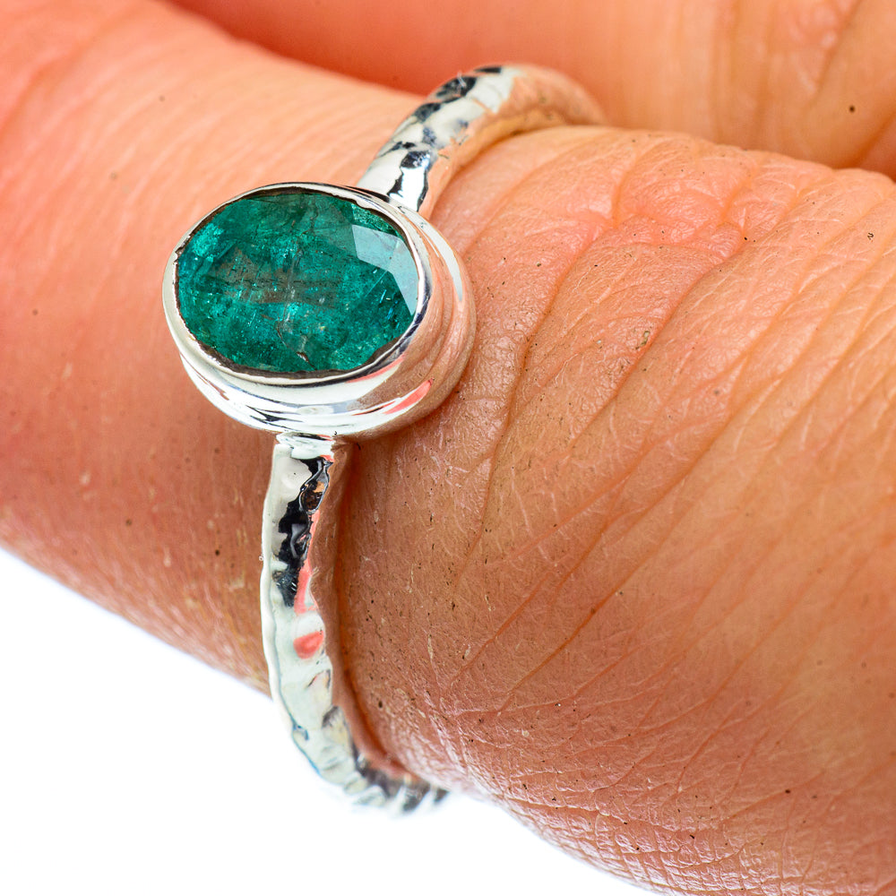 Zambian Emerald Rings handcrafted by Ana Silver Co - RING40655