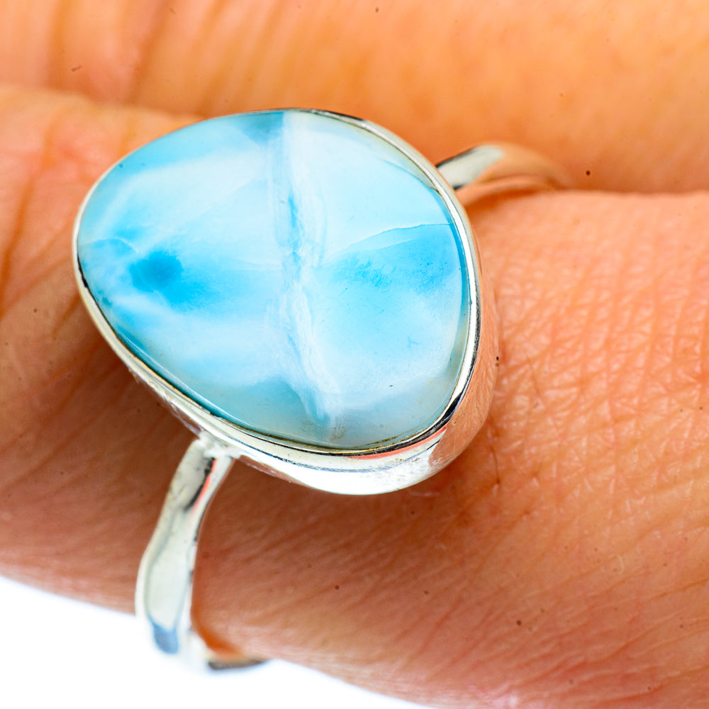 Larimar Rings handcrafted by Ana Silver Co - RING40661