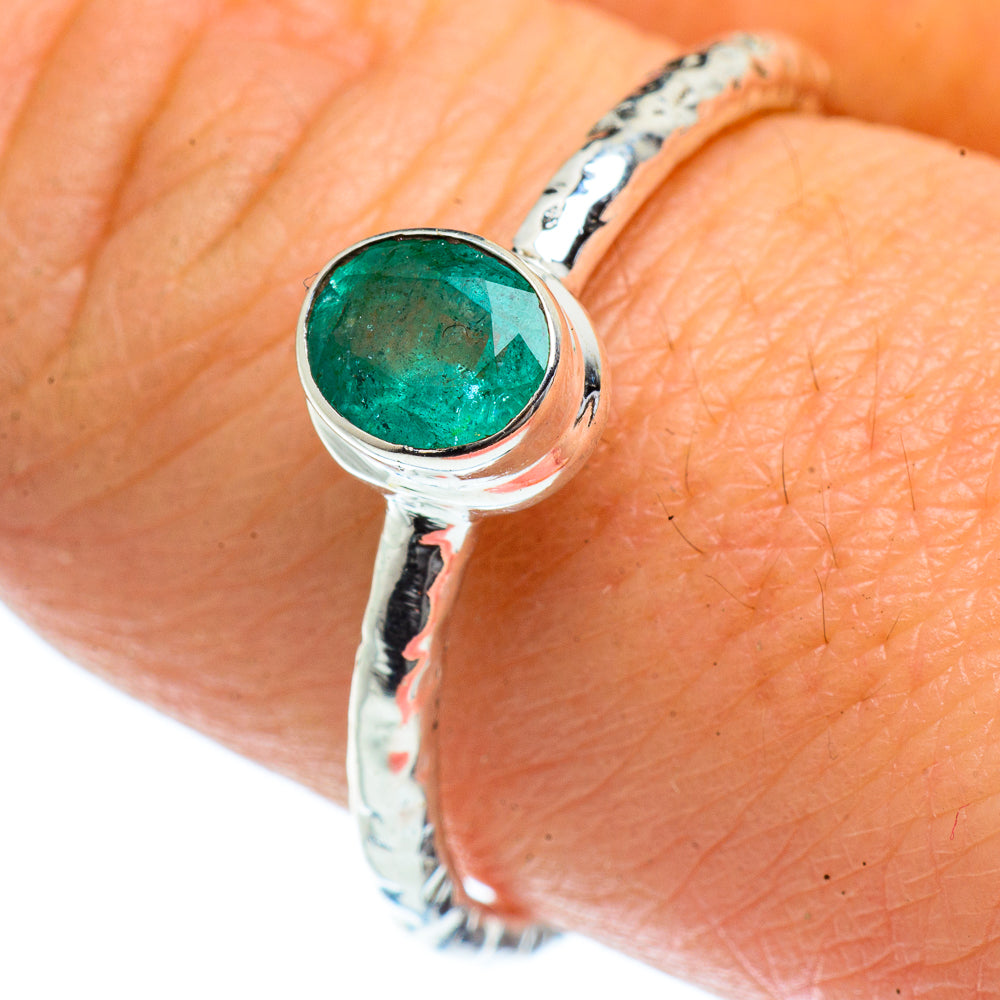 Zambian Emerald Rings handcrafted by Ana Silver Co - RING40716