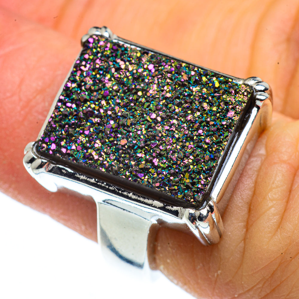 Titanium Druzy Rings handcrafted by Ana Silver Co - RING40813