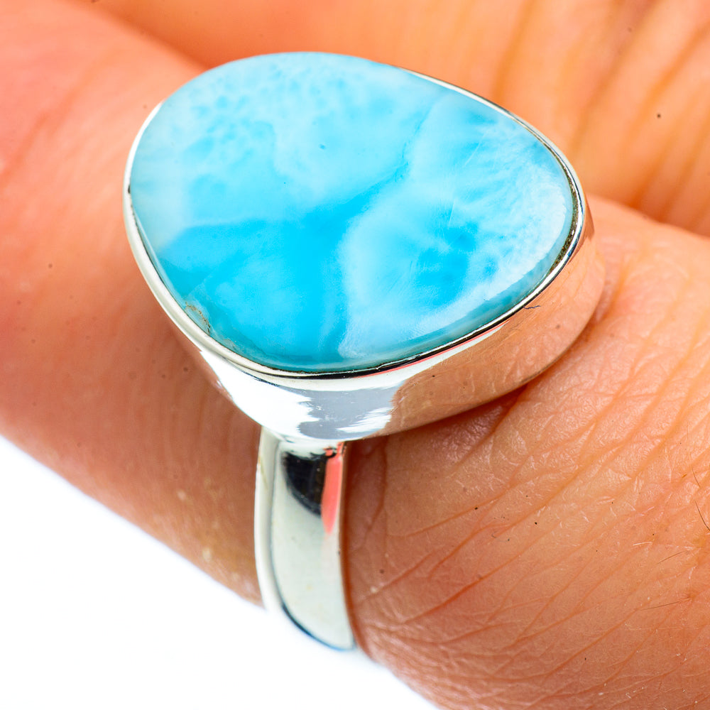Larimar Rings handcrafted by Ana Silver Co - RING40820