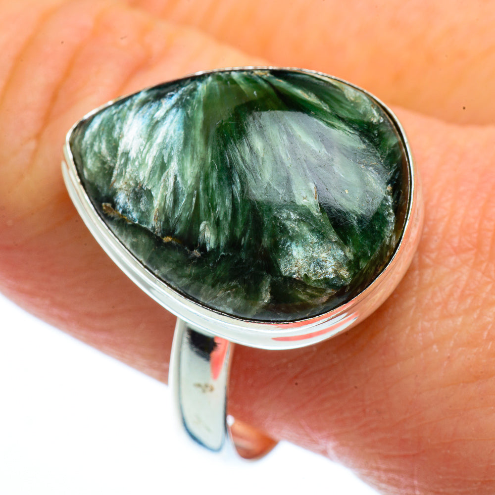 Seraphinite Rings handcrafted by Ana Silver Co - RING40827